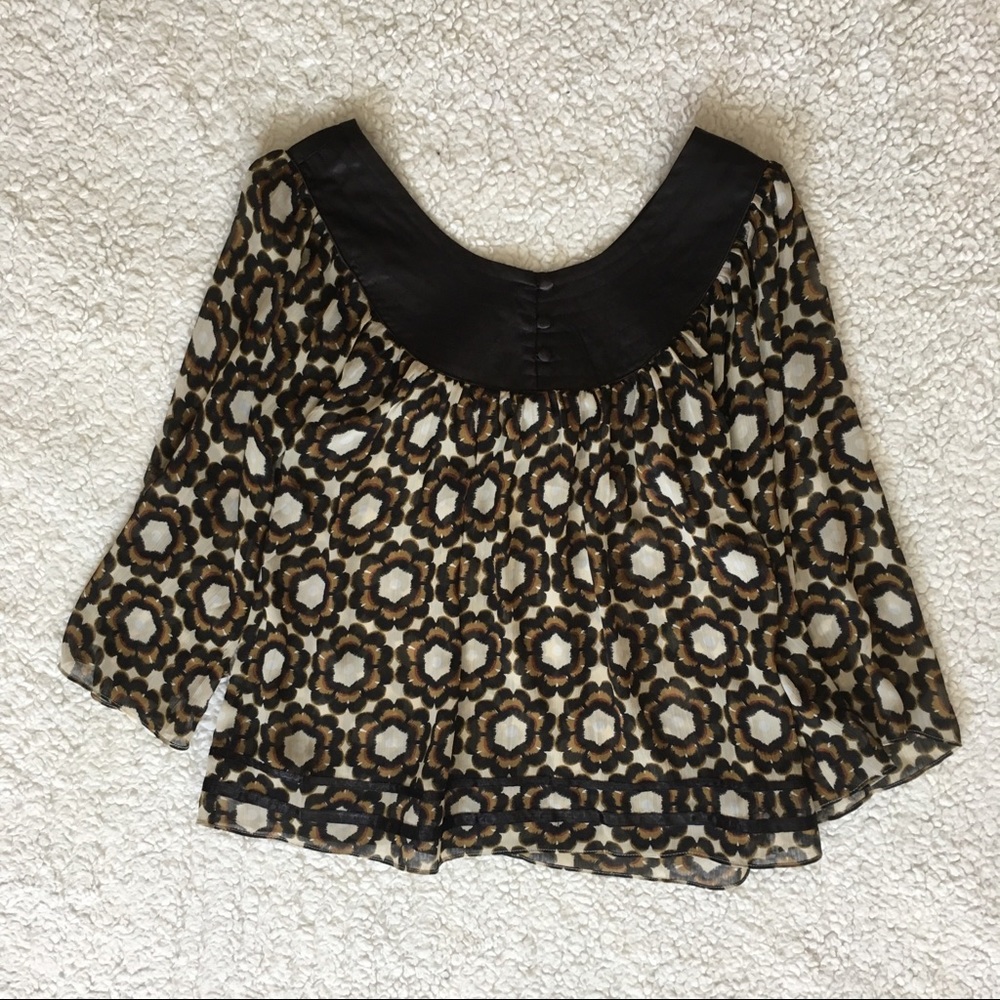 BCBG sheer patterned blouse